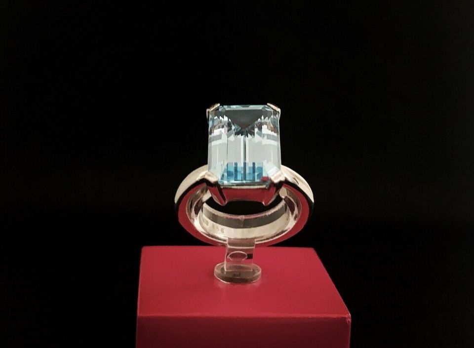 MEGA SCHÖNER 8,56 ct. AQUAMARIN RING IN 750 18K WEISSGOLD FJV in Essen