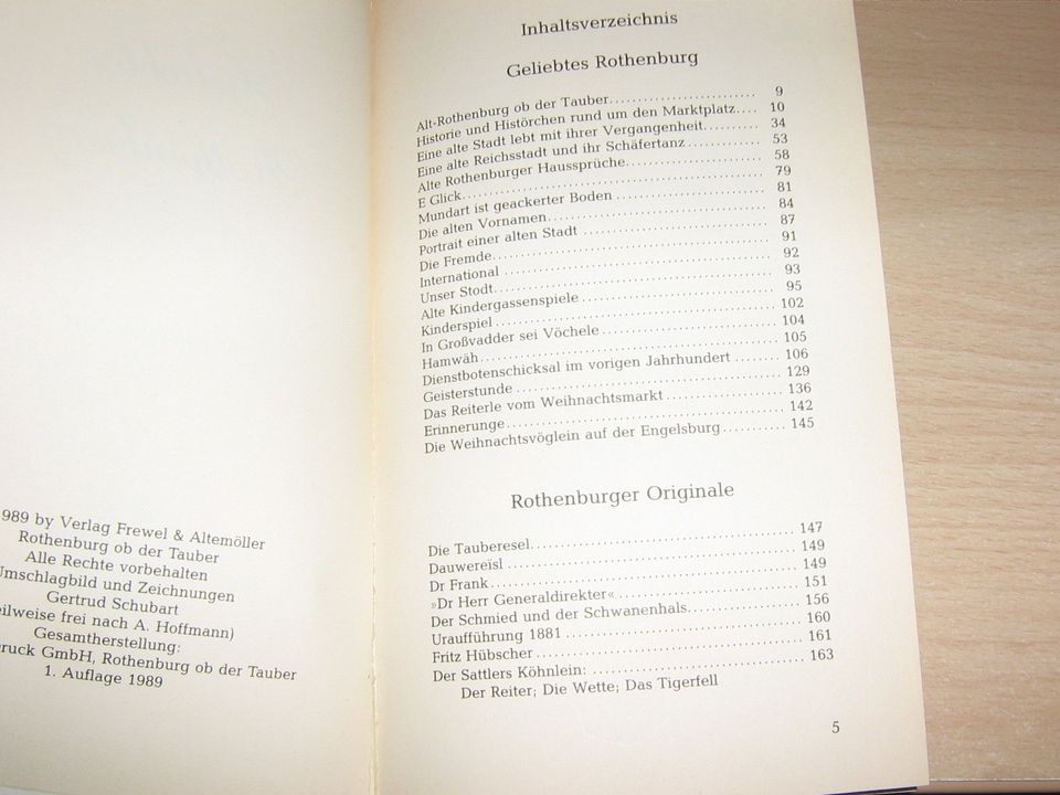 Buch: "Geliebtes Rothenburg" von Gertrud Schubart, 1989 in Stein