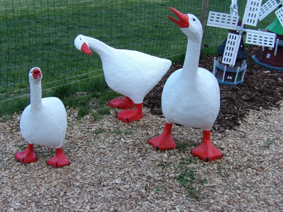 Garten Deko  Sylter Gänse XXL 98 cm  Gartenfiguren Figuren Teichdeko in Rhauderfehn