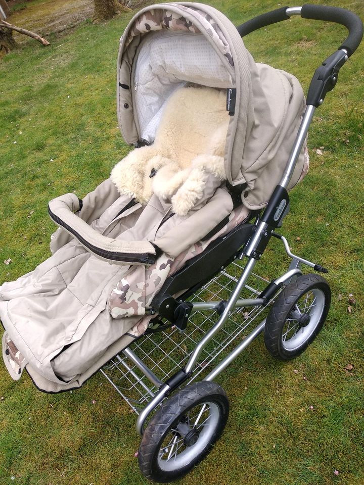 Emmaljunga edge duo classic ❤️ beige Camouflage Kinderwagen in Rosengarten