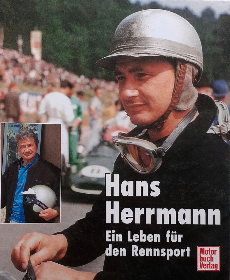 Autogramme Hans Herrmann im Buch 'Ein Leben für den Rennsport ' in Weil der Stadt