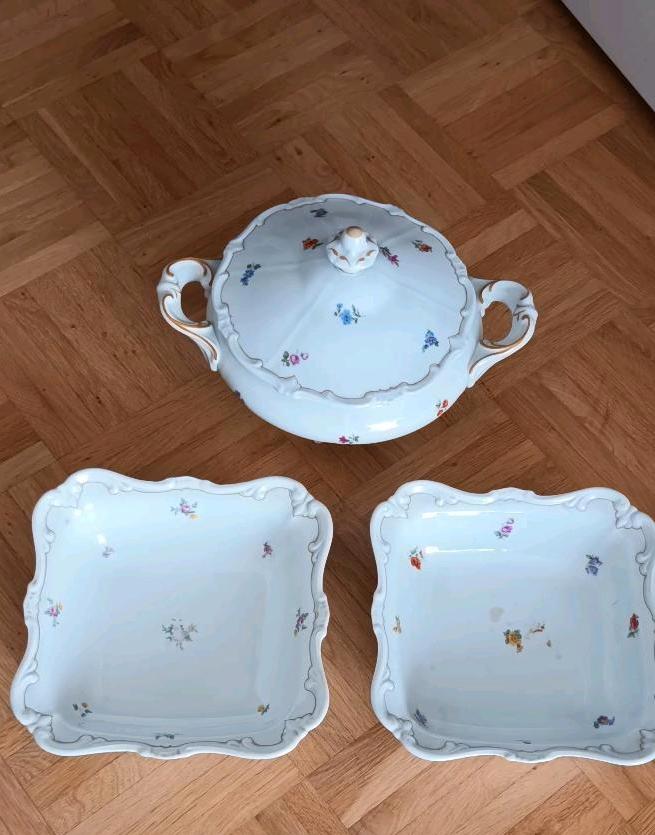 Terrine und 2 eckige Schüsseln * Weimler * Weimar * Streublümchen in Briedel