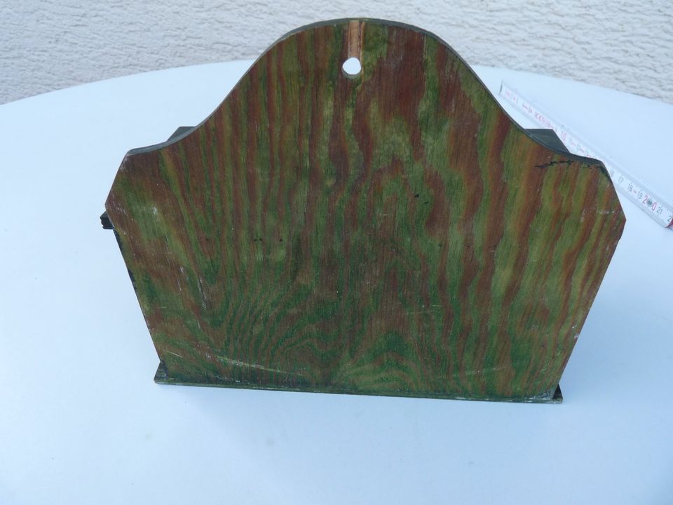 Altes Holzkästchen mit Deckel für Zwiebel Holzbox grün in Stuttgart