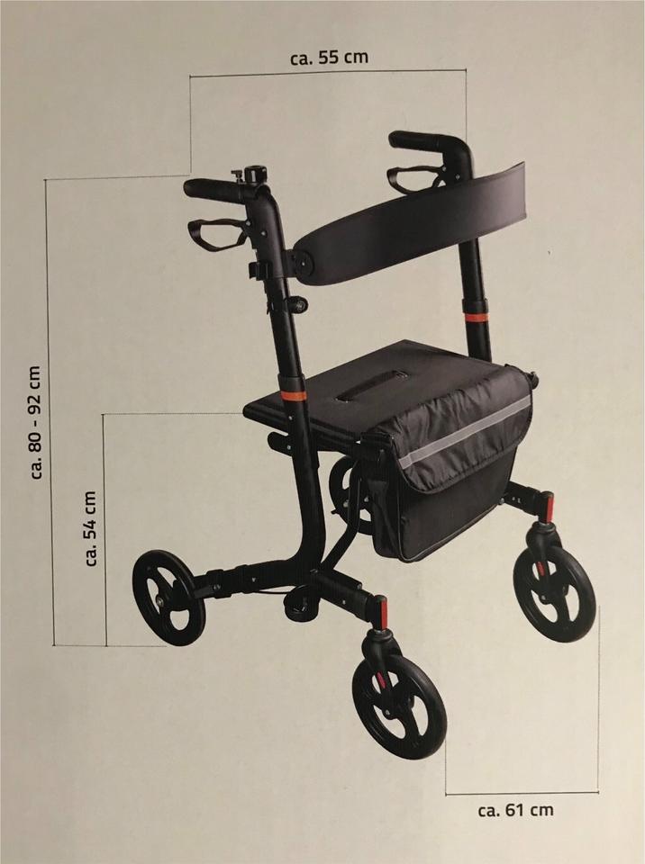 Rollator Ridder Walker, UVP 249€, NEU, LEDLicht, Klingel, Stockh. in Halle