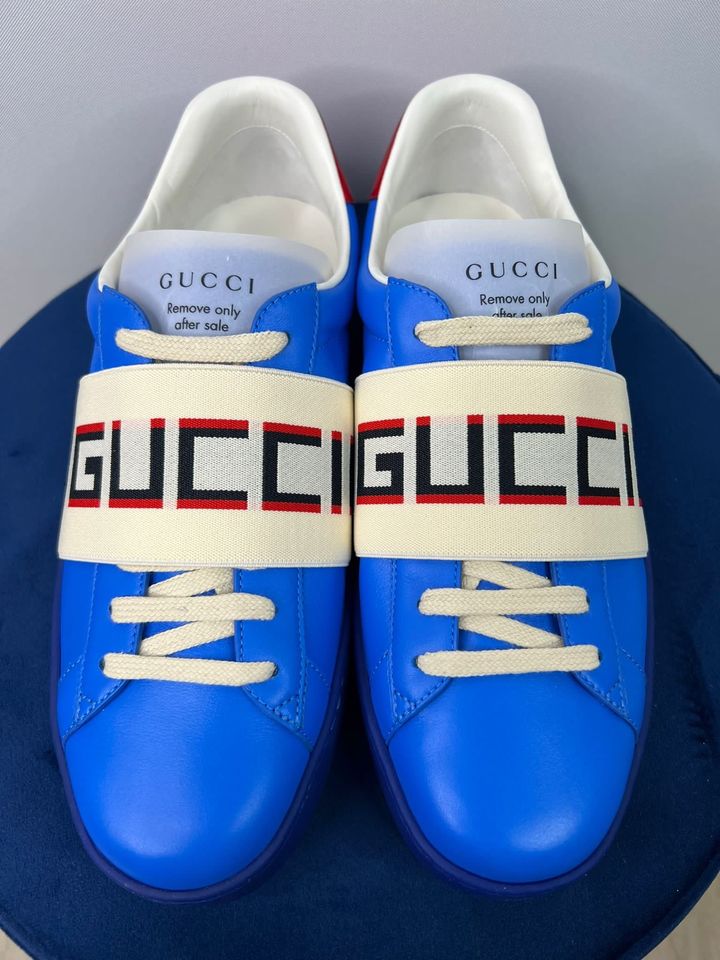 Gucci Sneaker Halbschuhe Blau Herren Schuhe Gr. 40,5 Neu in Wolnzach