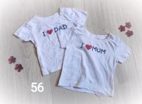 2er Set T-Shirts kurzarm weiß Mom/Dad Gr. 56 Sachsen - Burkau Vorschau