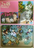 Puzzle 2x48 Family Katzen Kinder Baden-Württemberg - Pfullingen Vorschau