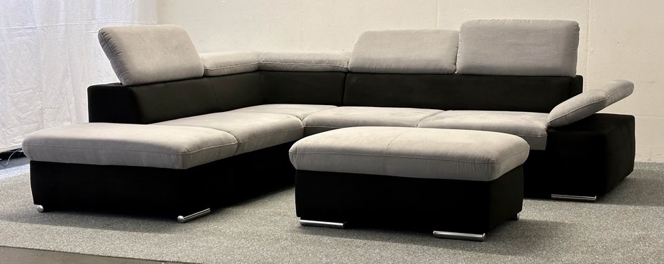 NEU! Ecksofa Alcudia + Hocker ! ALTARA NUBUCK Kopfteilverstell in Löhne