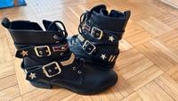 Biker Boots schwarz Gold Punk Rock Schuhe Stiefel Nordrhein-Westfalen - Bergisch Gladbach Vorschau