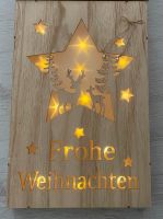 Holzbild, Frohe Weihnachten, 15 warmweissen LED, Timerf., Hessen - Limburg Vorschau