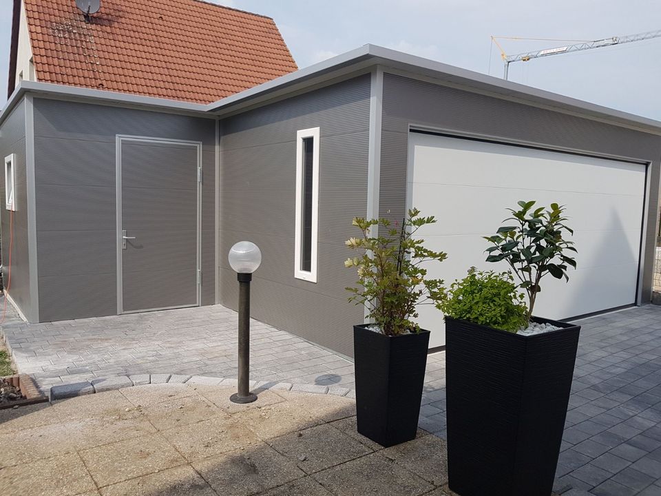 Garagen- Carport in L-Form Hokzoptik in Renchen