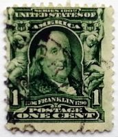 USA, One Cent Präsident Benjamin Fränklin, grün Nordrhein-Westfalen - Lippstadt Vorschau