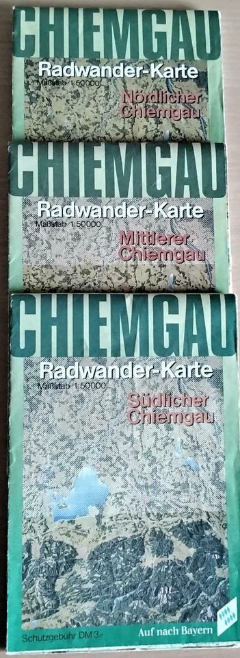 CHIEMGAU Radwanderkarten, 3er Set, retro..DM-Zeiten.... in Türkheim