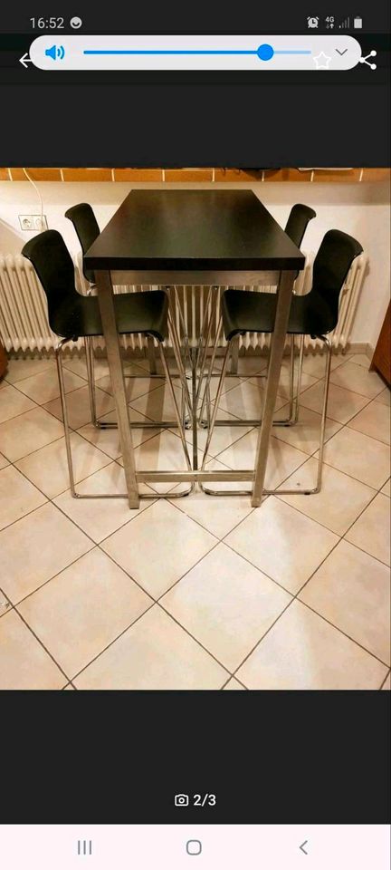 Ikea Tisch mit 4 Barhocker/Stühlen in Mannheim