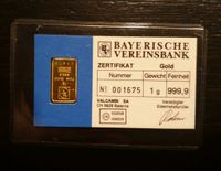 Goldbarren 1 Gramm 999,9 Bayerische Vereinsbank München - Schwabing-West Vorschau