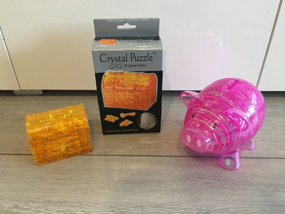 Crystal Puzzle Schatztruhe Sparschwein pink in Neuss