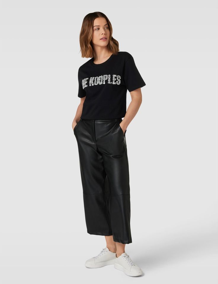 The Kooples T-Shirt logo schwarz Strass Schmucksteine Größe 36 in Düsseldorf