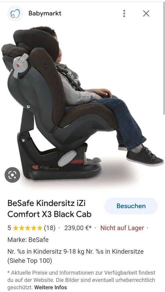 Besafe iZi comfort X3 Fresh Black cab Kindersitz Schale autositz in Roetgen
