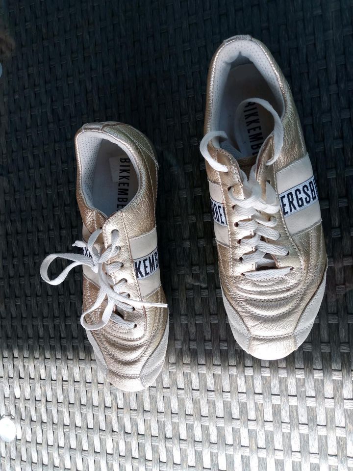 Bikkembergs Sneakers Gr.38 gold beige Leder  sehr guter Zustand in Einbeck
