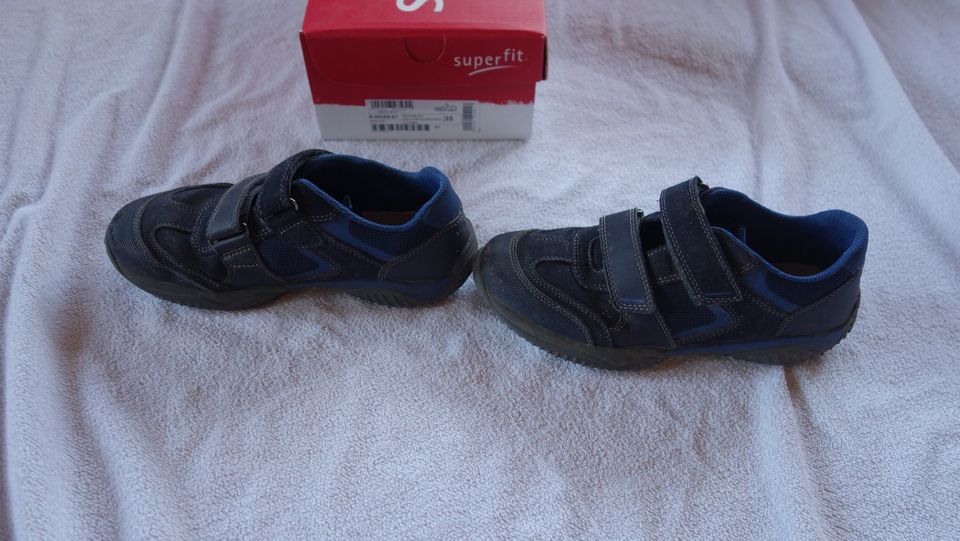 SUPERFIT STORM Klett Halbschuh Sneaker velour tecno navy blau 35 in Dresden