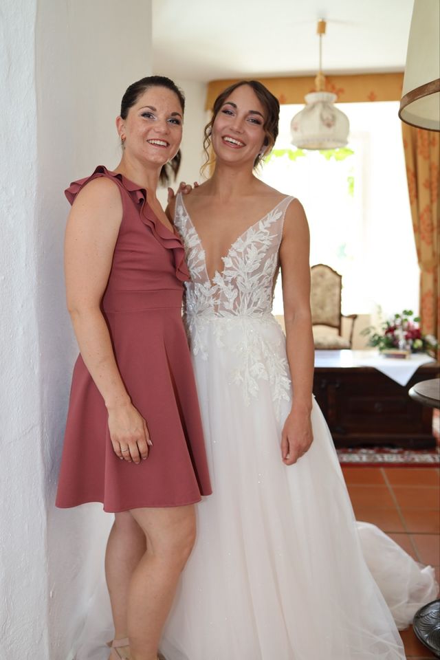 ❤️ Brautkleid Hochzeitskleid tiefer Ausschnitt blush Glitzer in Nürnberg (Mittelfr)