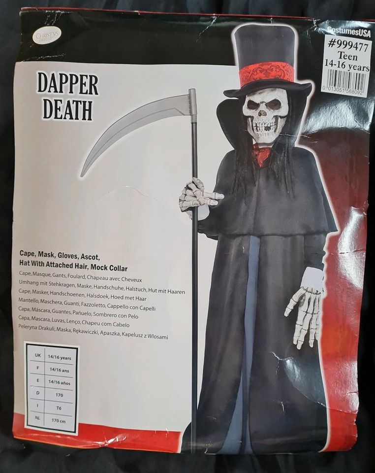 Sensenmann Dapper Death Kostüm Größe 170 Halloween in Aurich