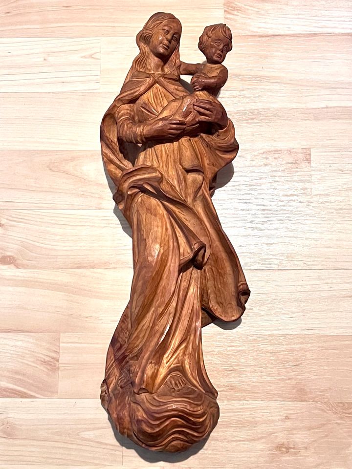 Figur Maria mit Kind Jesus Holz Schnitzkunst in Bismark (Altmark)