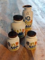 Vintage Set Keramik Gewürzdosen Ölflasche handbemalt Bayern - Dittelbrunn Vorschau