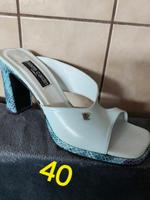 Hellblaue Damenpantolette mit Phytondesign Gr.40 Nordrhein-Westfalen - Bedburg Vorschau