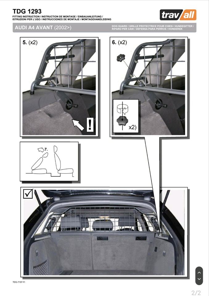 TRAVALL TDG1293 HK Hunde Schutzgitter Lade Raum abtrenn Audi Seat in Hamburg