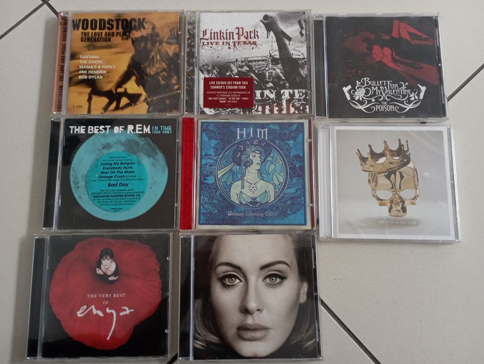 CDs u.a. linkin Park, Woodstock, Enya, Sido, rem in Viernheim