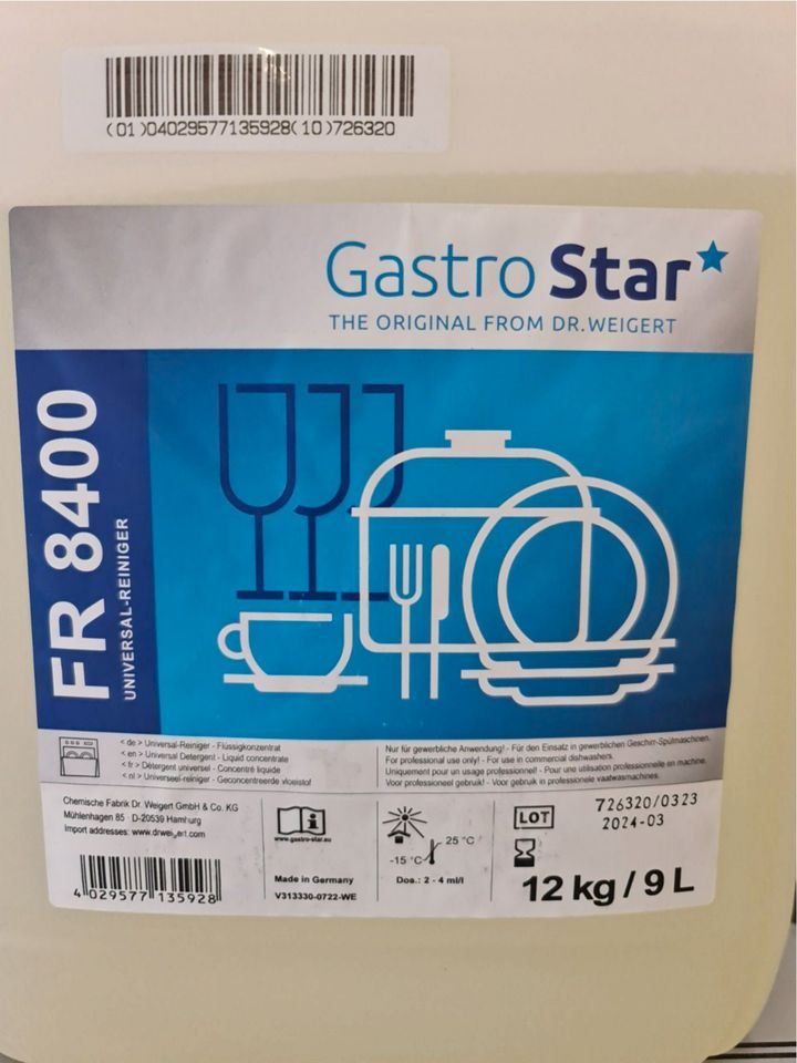 GastroStar FR 8400 Geschirrspülmittel Spülmaschinen Spülmittel in Mörfelden-Walldorf