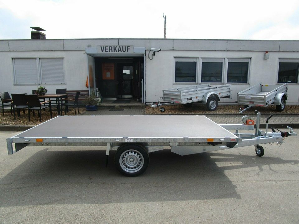 Kleinwagentransport Motorrad: Eduard 3116 RAMPEN+Ladehöhe 56cm 311x160cm 1,5t AKTION in Wittlich