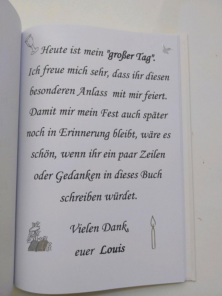 Hardcover-Gästebuch, Konfirmation, Kommunion, Taufe, Jugendweihe in Lübeck