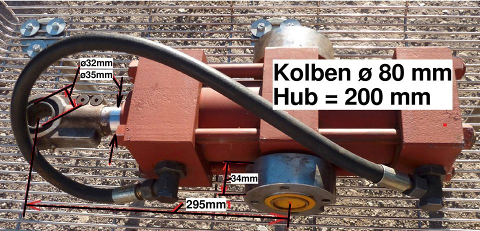 Hydraulikzylinder  80/35 200 Hub Schwenkzyl. mit Gelenkkopf, 27Kg in Ravensburg