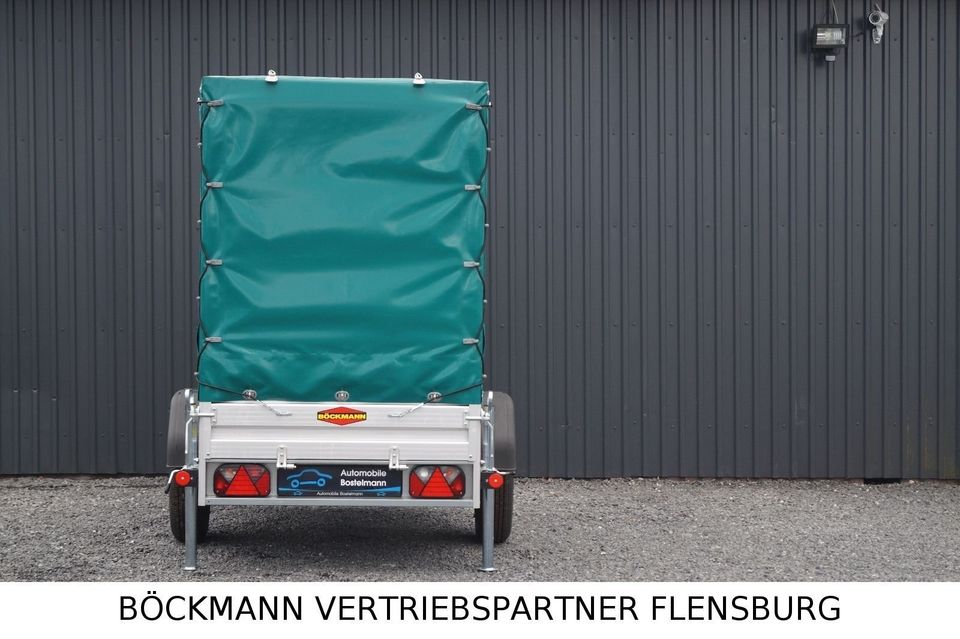 Anhänger Böckmann Mieten Vermietung Leihen Hochplane 750KG in Flensburg