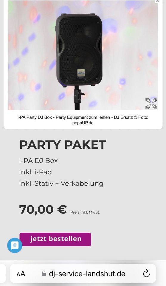 Party Box DJ Ersatz mit Anschlussmöglichkeit für Smartphone usw.. in Kumhausen