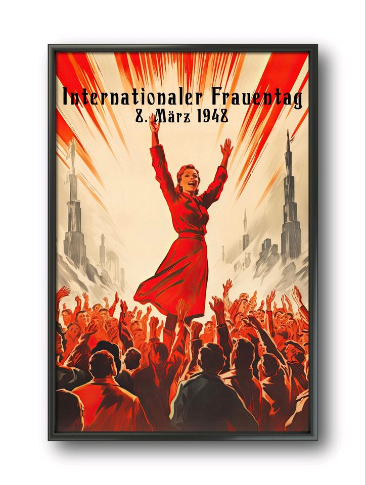 Retro Vintage Style Poster Plakate Frauentag DDR UdSSR Propaganda in Worpswede