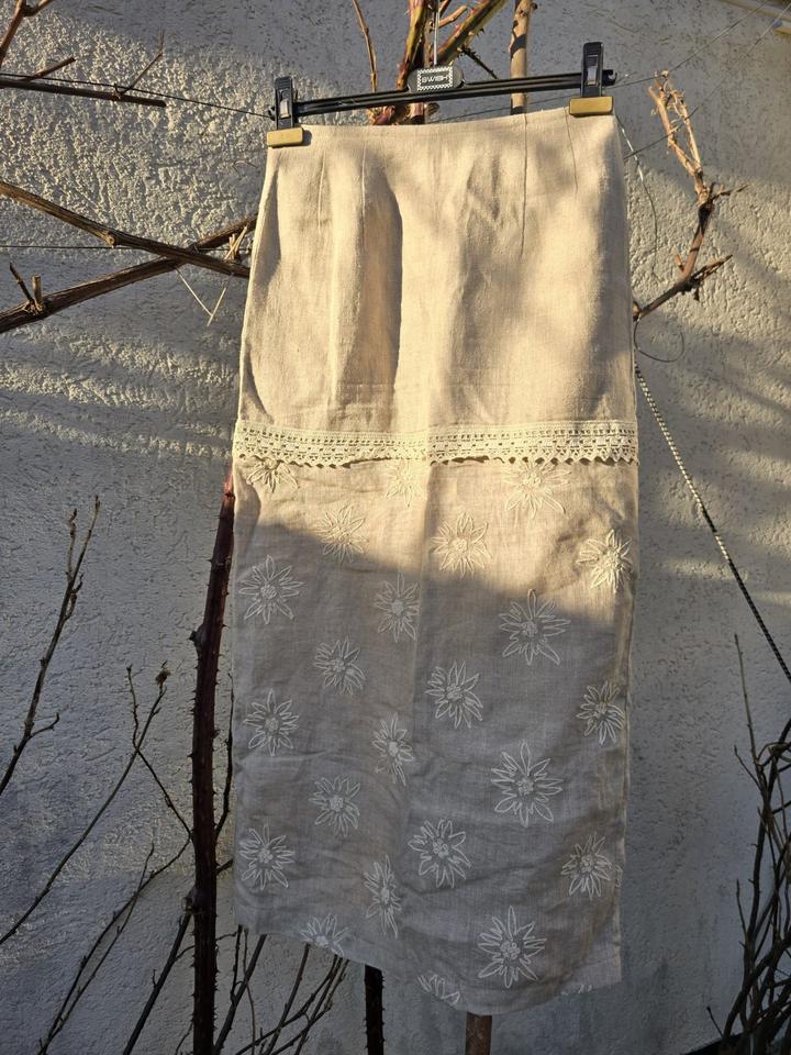 Rock/Dirndlrock Landhausstil Leinen beige, Gr. 34-36 in Unterschleißheim