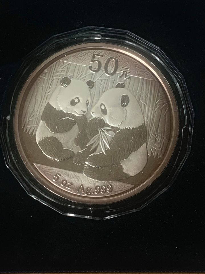 50 Yuan 2009 Panda 5 Unzen Silbermünze in OVP Holzbox in Bad Neuenahr-Ahrweiler