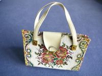 Tasche, Handtasche, Gobelin, Vintage, Blumendekor Niedersachsen - Asendorf (bei Bruchhausen-Vilsen) Vorschau