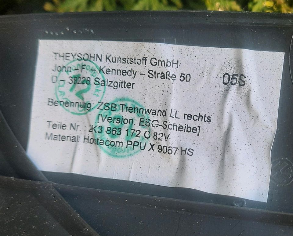 VW Caddy Trennwand Rückwand ESG Scheiben in Lingen (Ems)