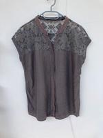Graues Shirt von Opus mit Spitze namens Flaka Gr. 38 grau Bayern - Marxheim Vorschau