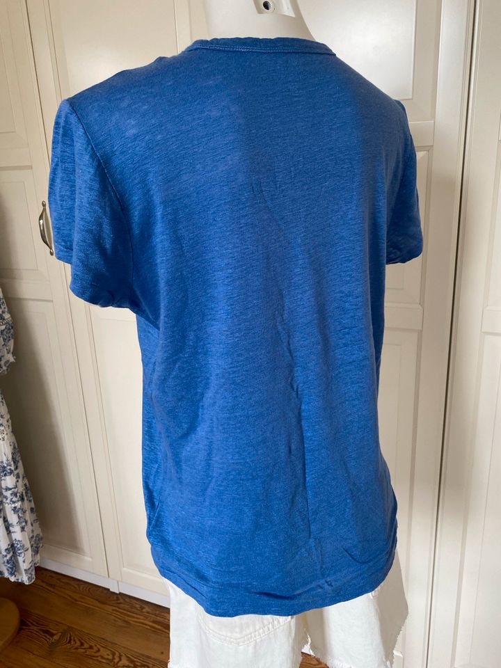 NEU! POLO RALPH LAUREN Bärchen T-Shirt 100% Leinen Gr. M 38 blau in Neckargemünd