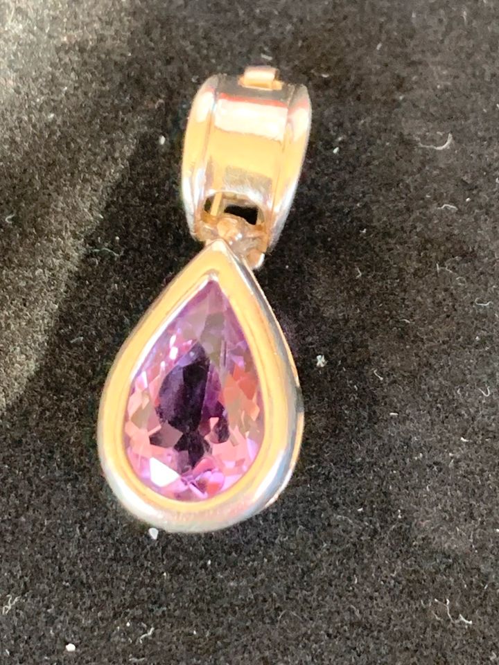 Kettenanhänger Silber, Clip mit Amethyst in Kiedrich