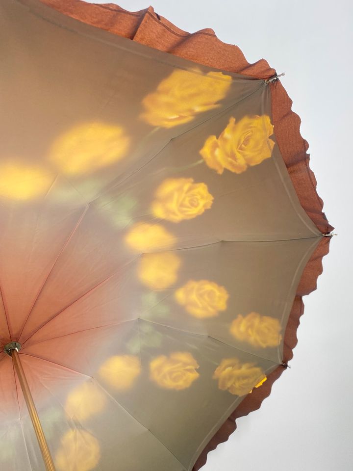 * JUGENDSTIL SONNENSCHIRM REGENSCHIRM ROSEN GELB BLÜTEN in Berlin