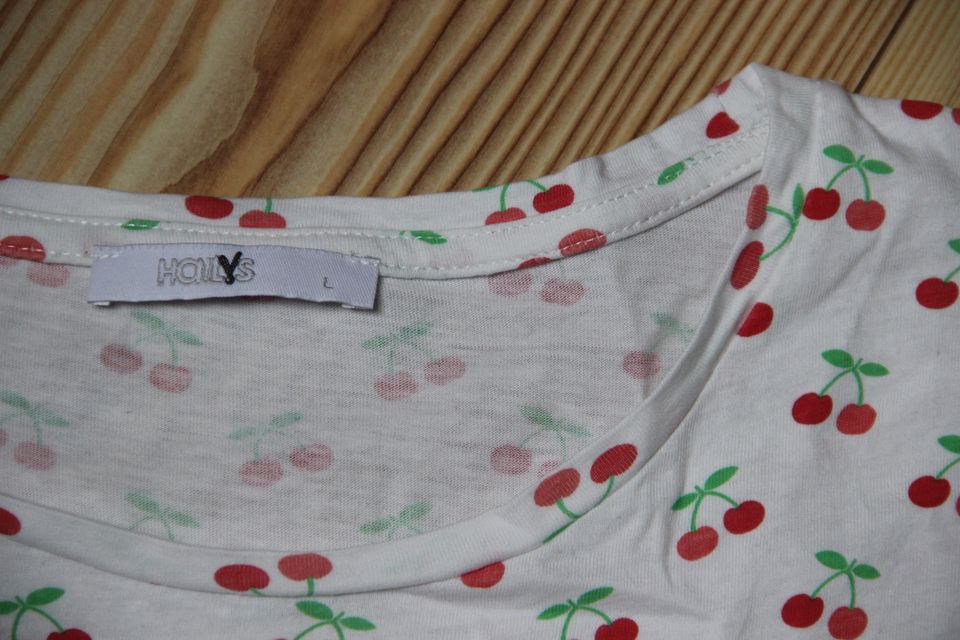 Shirt T-Shirt weiß Gr. L Basic Kirschen Cherry in Berlin