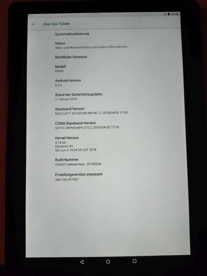Android LTE Tablet "Chuwi Hi9 Air" 64GB mit Schutzhülle+Ladekabel in Schuby