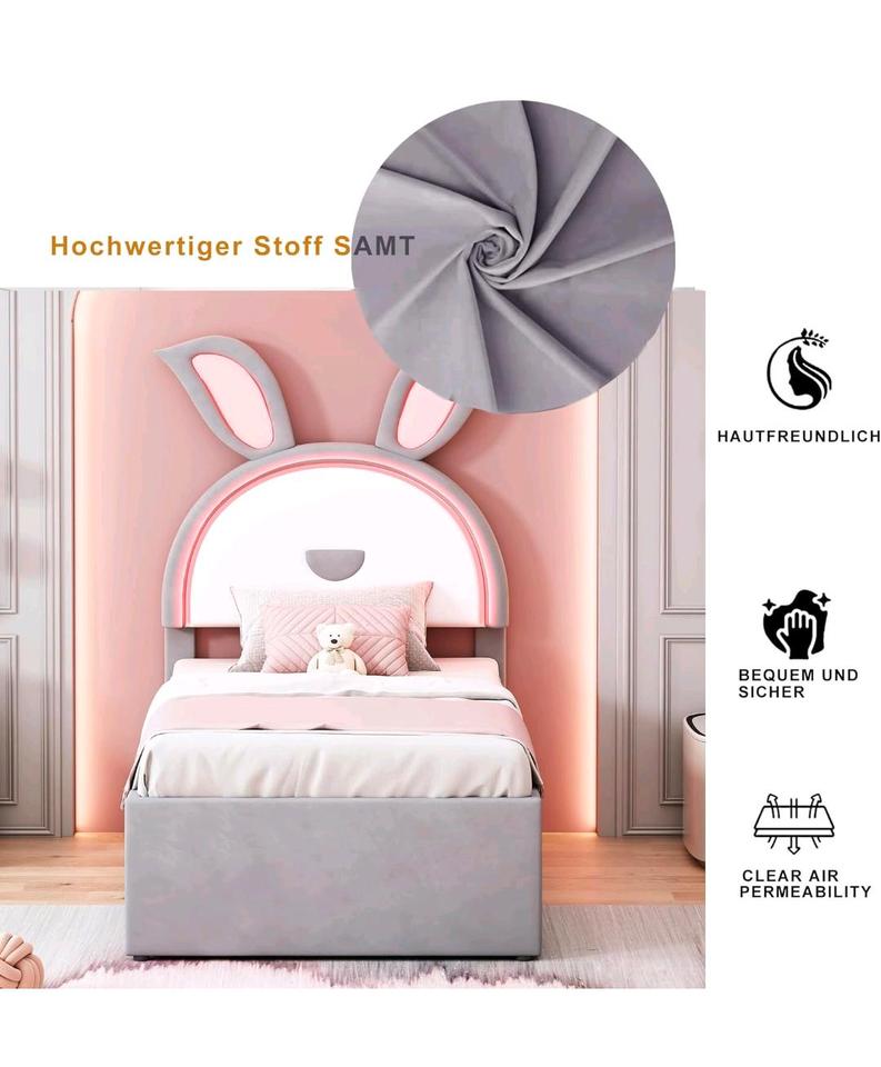 Nagelneu Kinderbett Polsterbett 90x200 Marke Rtopsu in Chemnitz