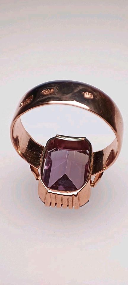 Großer antiker russ.583 Gold (585) 61 Farbwechsel Alexandrit Ring in Reinstorf